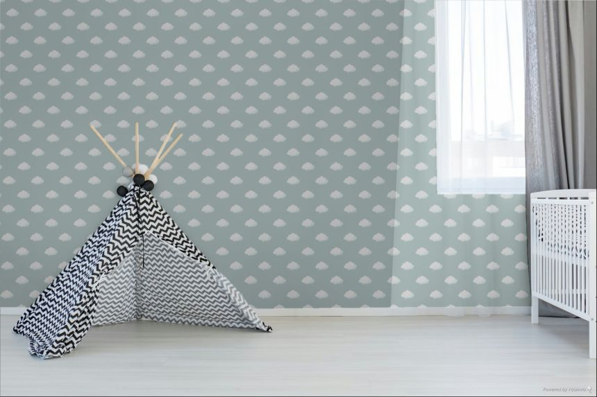 Tapeta, modrá, biela, obláčiky, 4457, Momi, Parato by Cristiana Masi