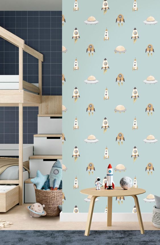 Tapeta, tmavomodrá, biela, káro, 4480, Momi, Parato by Cristiana Masi