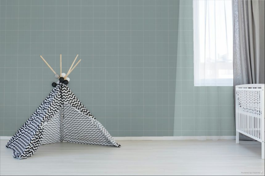 Tapeta, svetlomodrá, biela, káro, 4482, Momi, Parato by Cristiana Masi