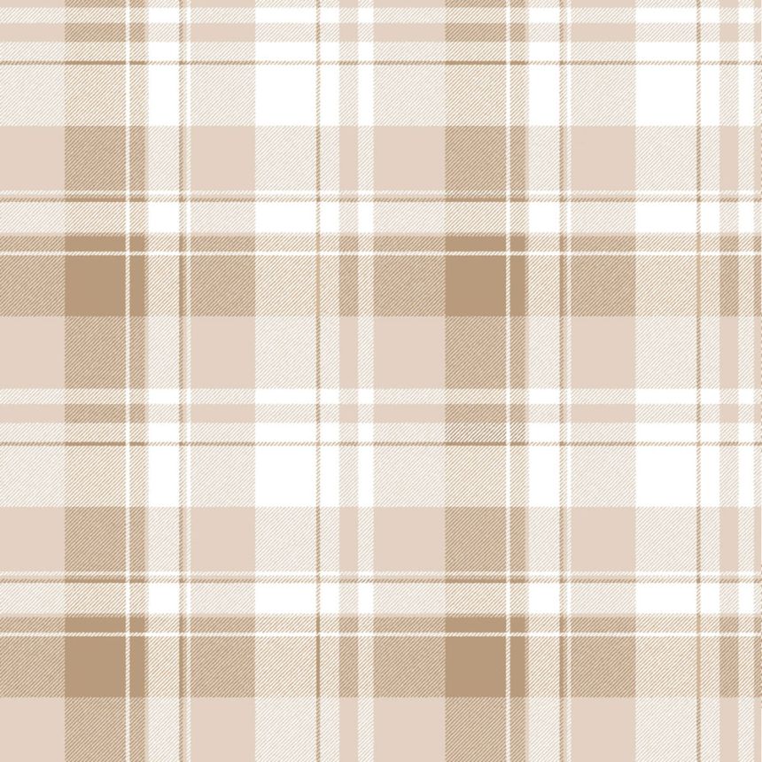 Tapeta, hnedá, béžová, imitácia károvanej látky, 4491, Momi, Parato by Cristiana Masi