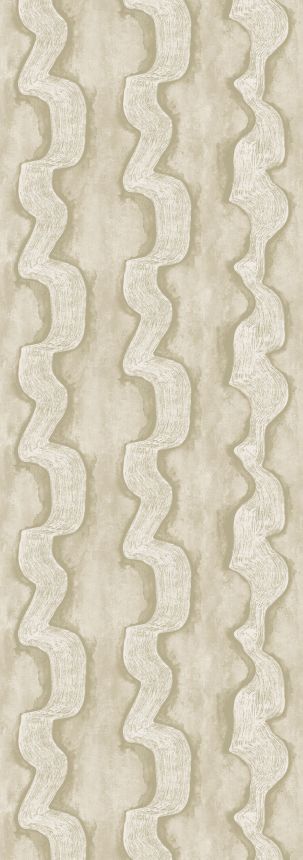 Obrazová tapeta, sivá, béžová, vlnky, DGTRA301-300, Traces, Masureel