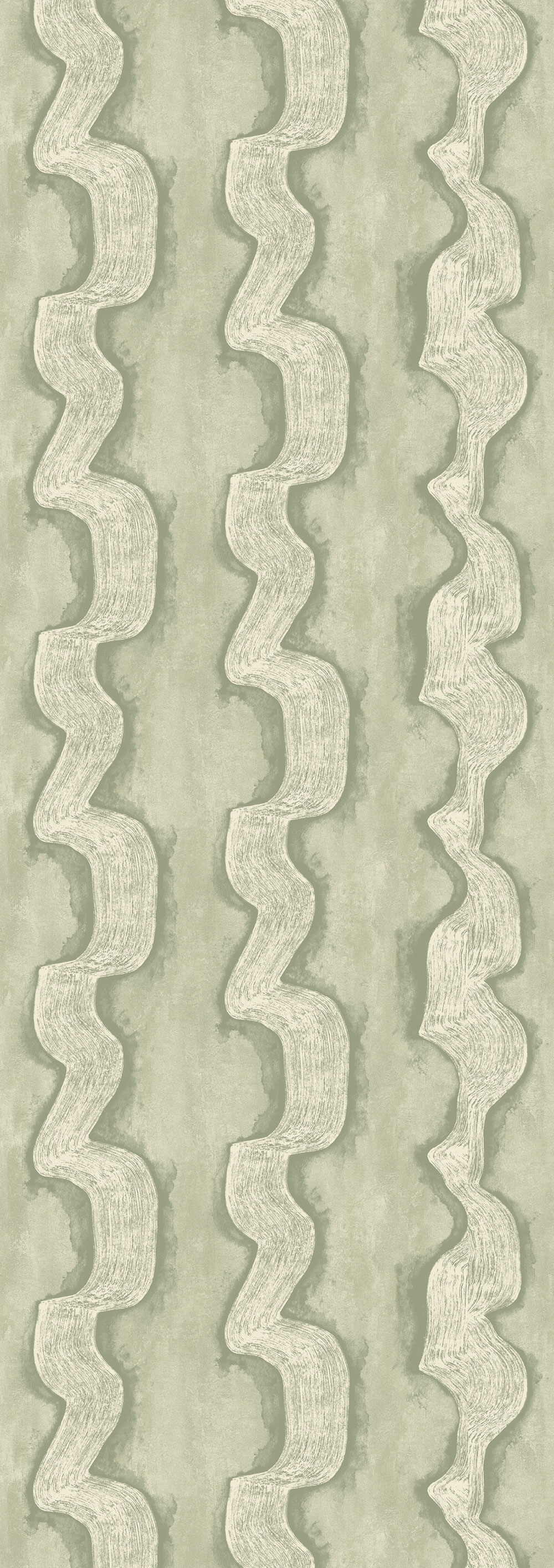 Obrazová tapeta, zelená, biela, vlnky, DGTRA304-300, Traces, Masureel