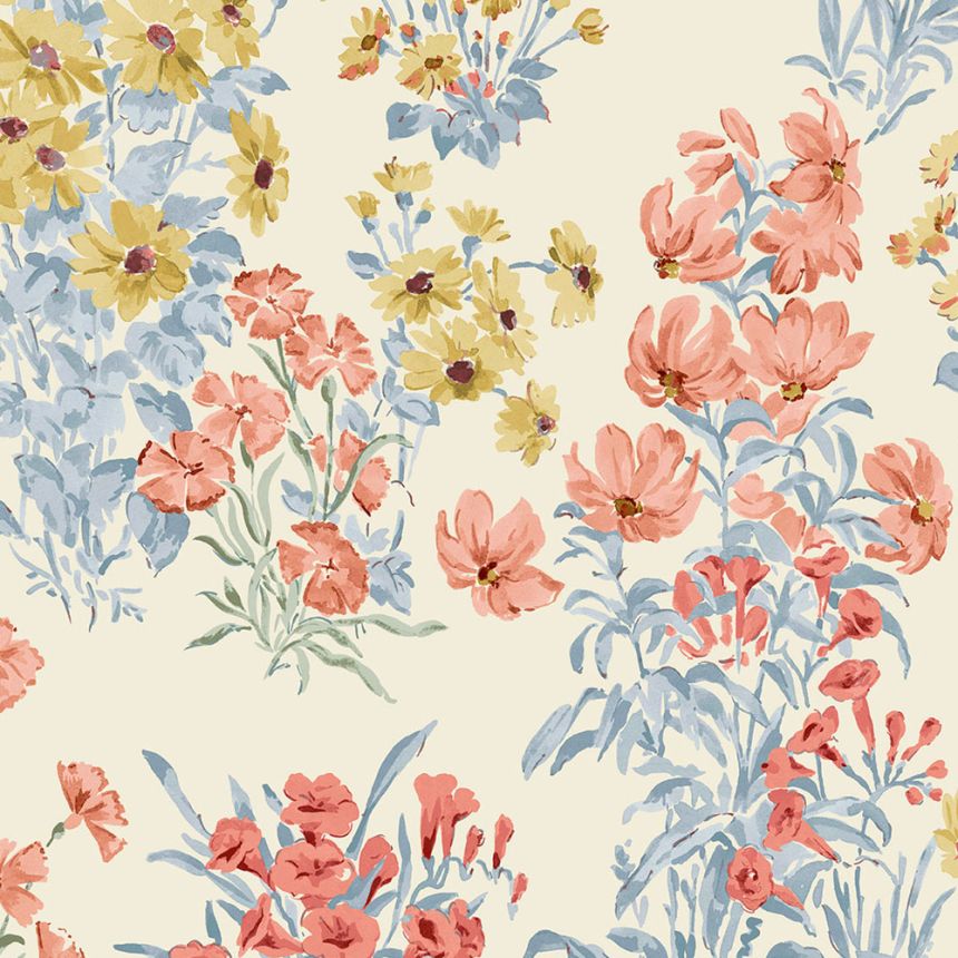 Tapeta, modrá, červená, lúčne kvety, 122742, Laura Ashley 4