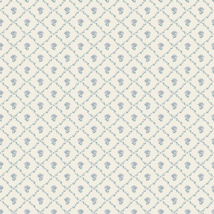 Tapeta, modrá, biela, ružičky, 122745, Laura Ashley 4
