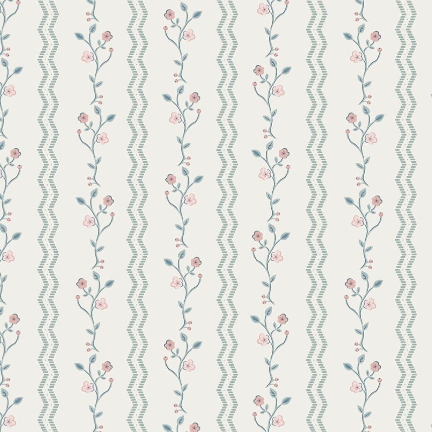 Tapeta, ružová, modrá, kvety, 122748, Laura Ashley 4