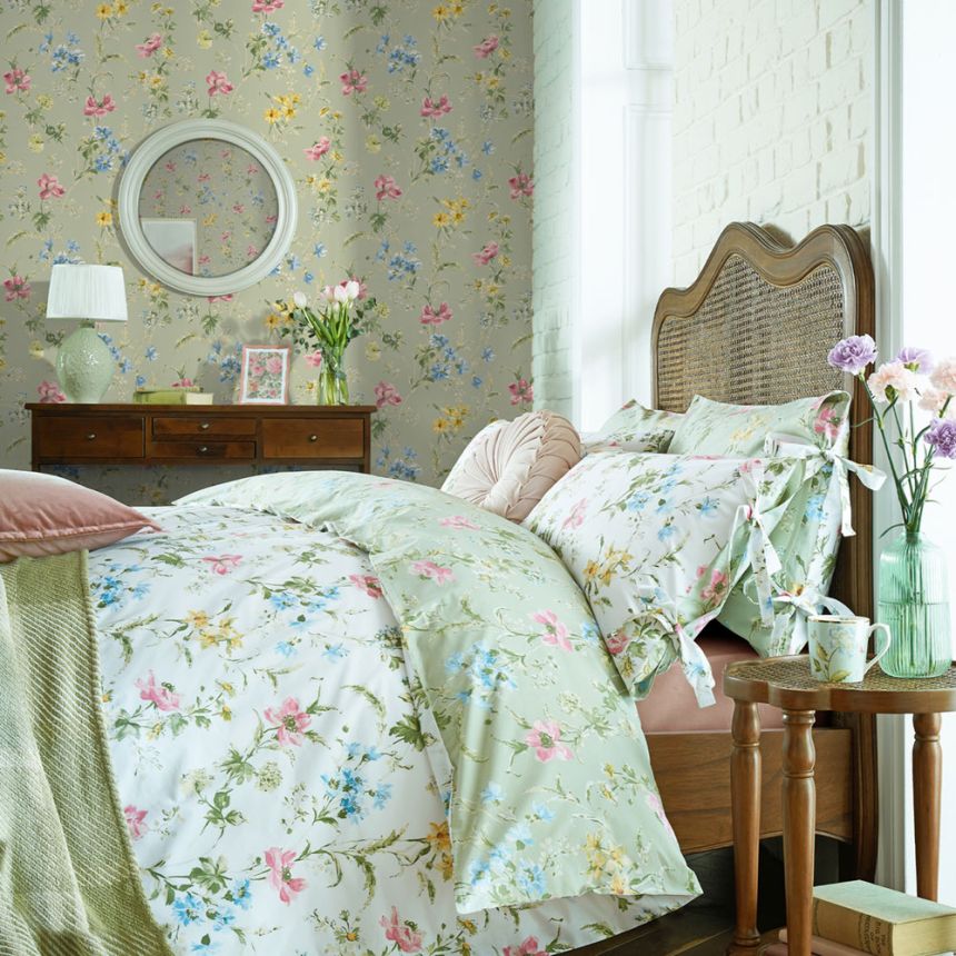 Tapeta, zelená, ružová, kvety maku, 127405, Laura Ashley 4