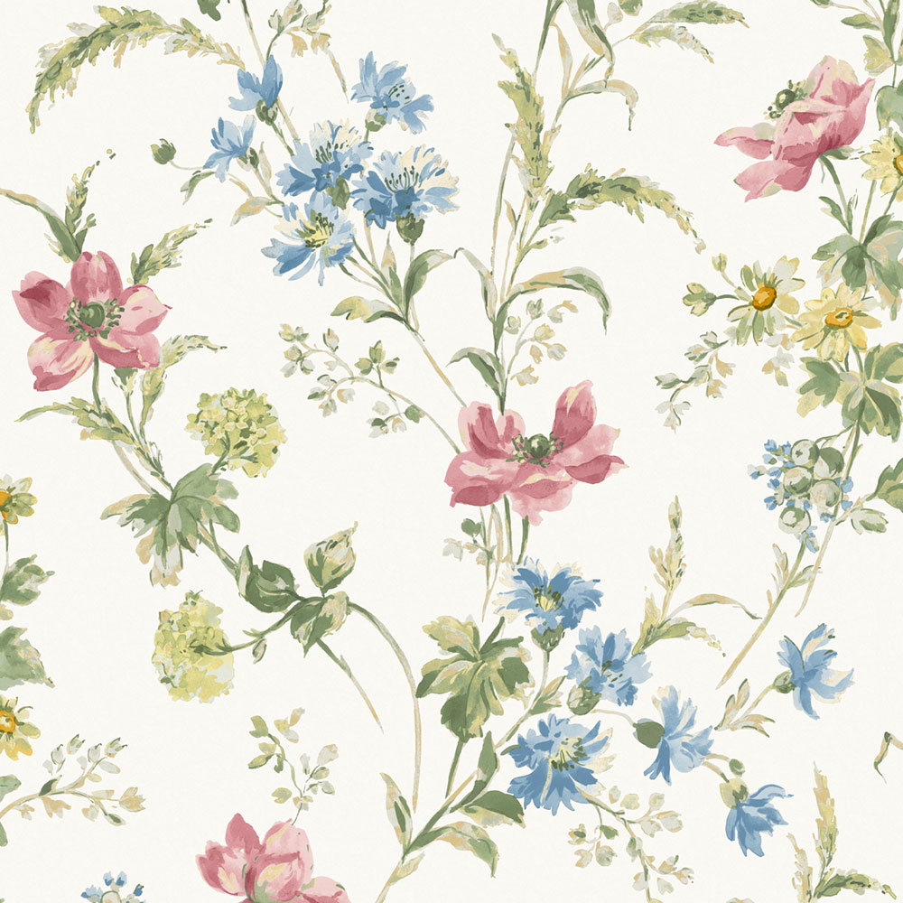 Tapeta, biela, ružová, kvety maku, 127407, Laura Ashley 4
