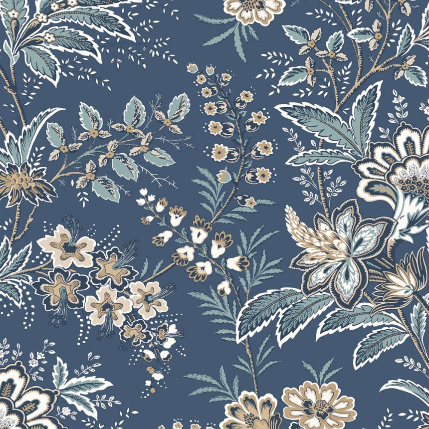 Tapeta, modrá, béžová, kvety, 130097, Laura Ashley 4