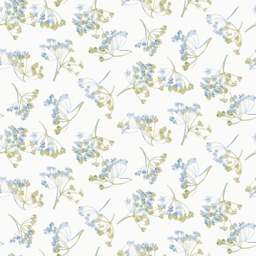 Tapeta, biela, modrá, kvetinový vzor, 130102, Laura Ashley 4