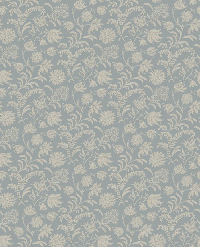 Tapeta, modrá, sivá, kvetinový vzor, 140317, Laura Ashley 4