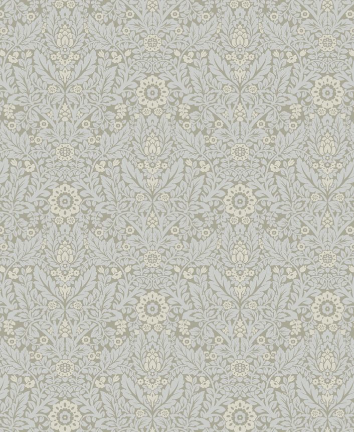 Kvetinová tapeta, zelená, modrá, 140322, Laura Ashley 4