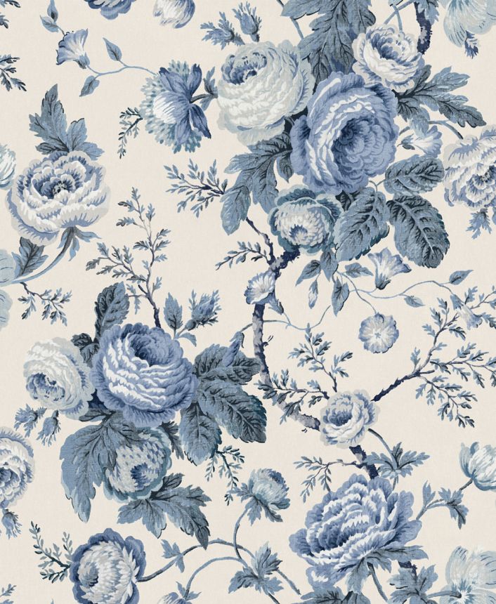 Tapeta, modrá, biela, kvetinový vzor, 140324, Laura Ashley 4