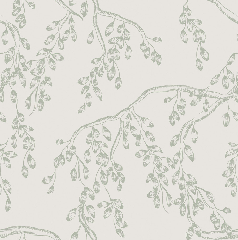 Tapeta, bielo-zelená, vetvičky, 140333, Laura Ashley 4