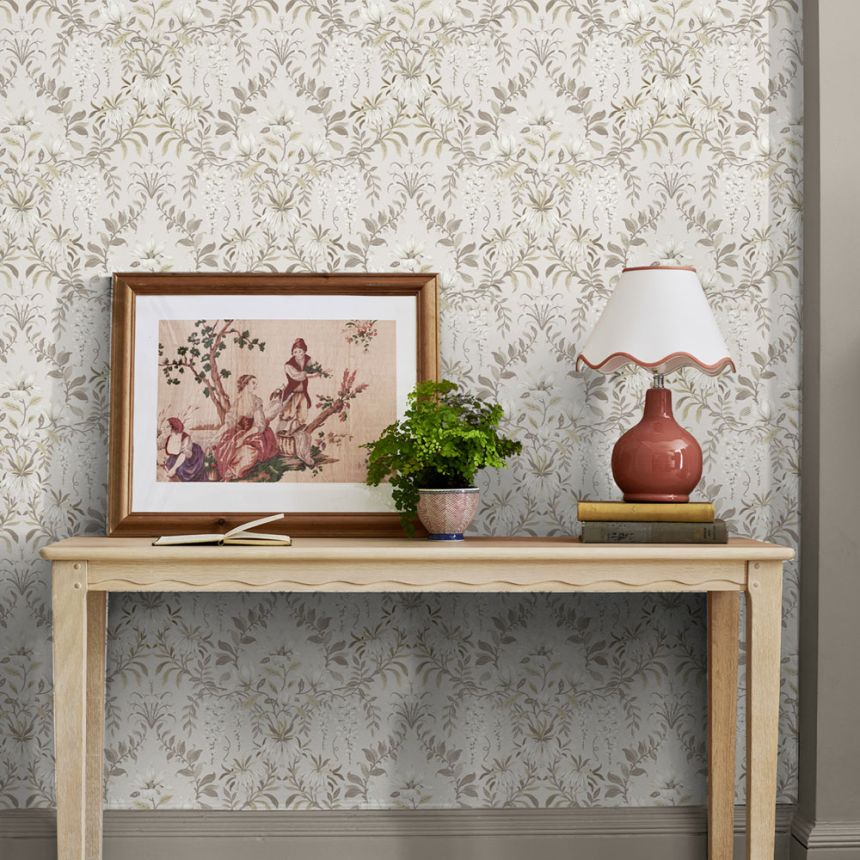 Kvetinová tapeta, béžová, hnedá, 140335, Laura Ashley 4