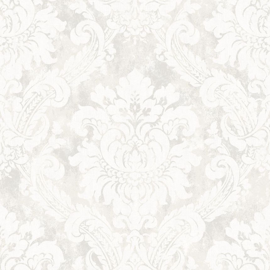 Tapeta, biela, sivá, damaškový vzor, AU41001, Aurelia, Prestige Wallcoverings
