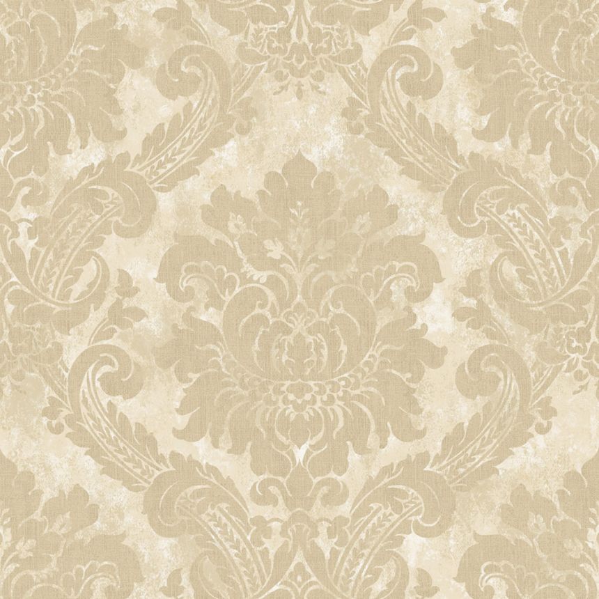 Tapeta, béžová, biela, damaškový vzor, AU41002, Aurelia, Prestige Wallcoverings
