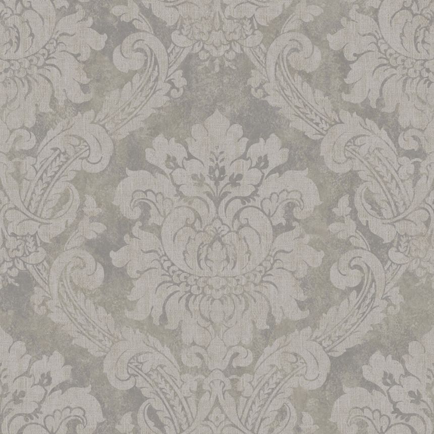 Tapeta, sivá, biela, damaškový vzor, AU41004, Aurelia, Prestige Wallcoverings