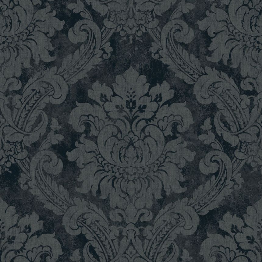 Tapeta, modrá, sivá, damaškový vzor, AU41006, Aurelia, Prestige Wallcoverings