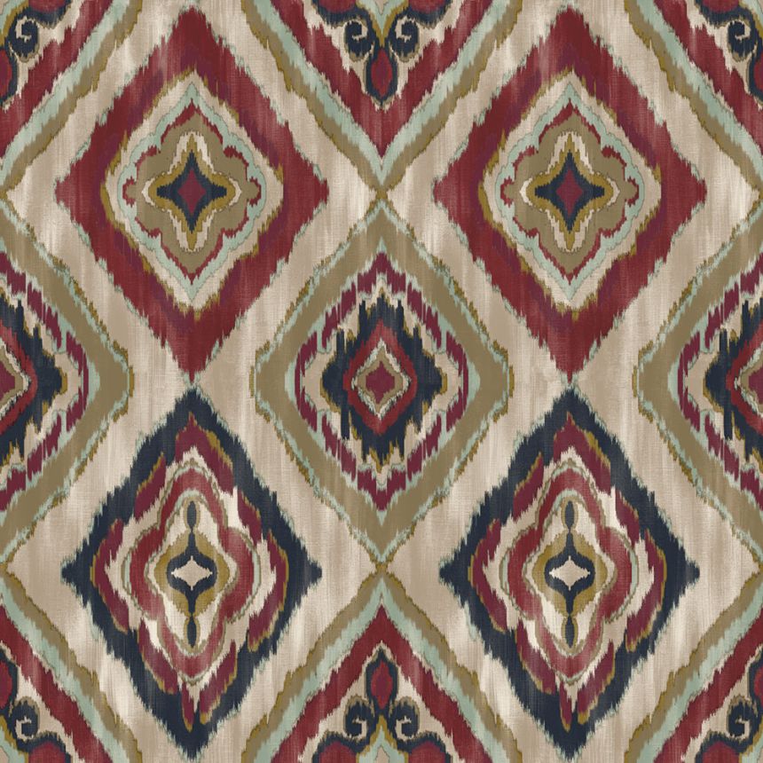 Tapeta, béžová, modrá, imitácia látky, AU41405, Aurelia, Prestige Wallcoverings