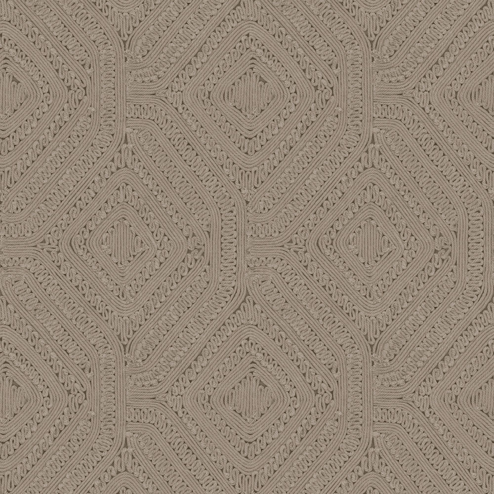 Geometrická tapeta, hnedá, sivá, imitácia pleteniny, 140087, Abigail Ahern vol.1