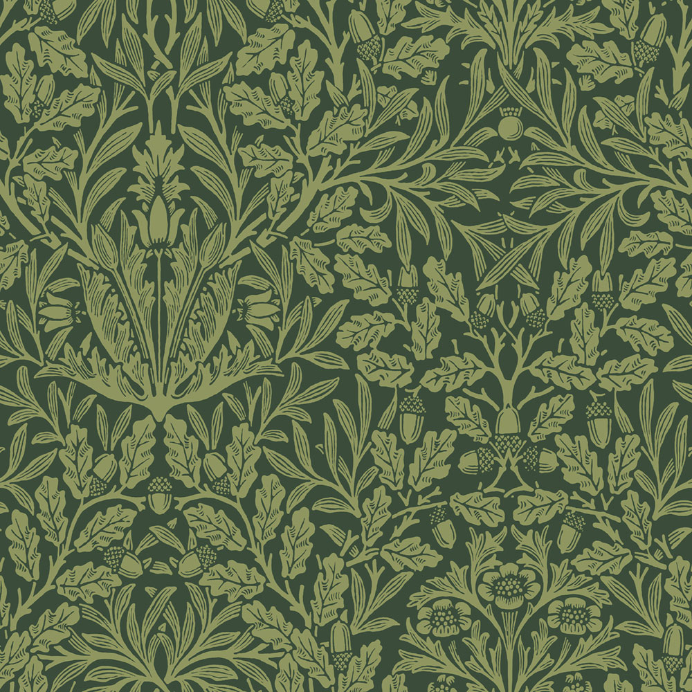 Tapeta, zelená, kvety, listy, 140490, William Morris at Home vol. 2