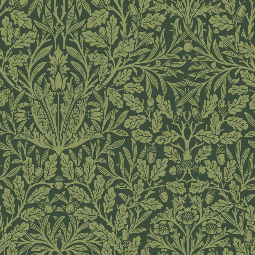 Tapeta, zelená, kvety, listy, 140490, William Morris at Home vol. 2