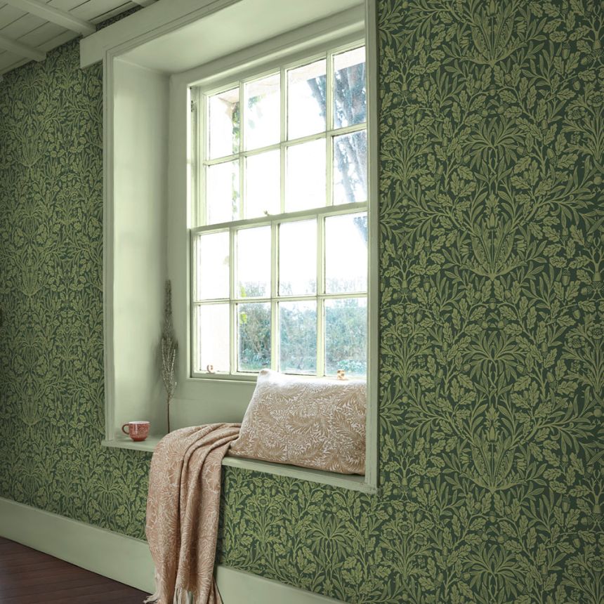 Tapeta, zelená, kvety, listy, 140490, William Morris at Home vol. 2