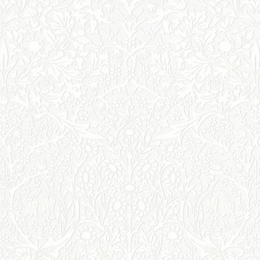 Tapeta, biela, kvety, listy, 142103, William Morris at Home vol. 2