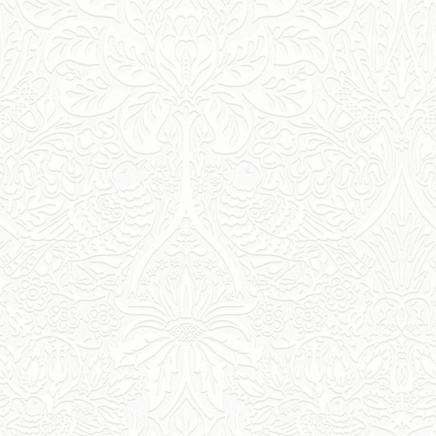 Tapeta, biela, kvety, vtáky, 142105, William Morris at Home vol. 2