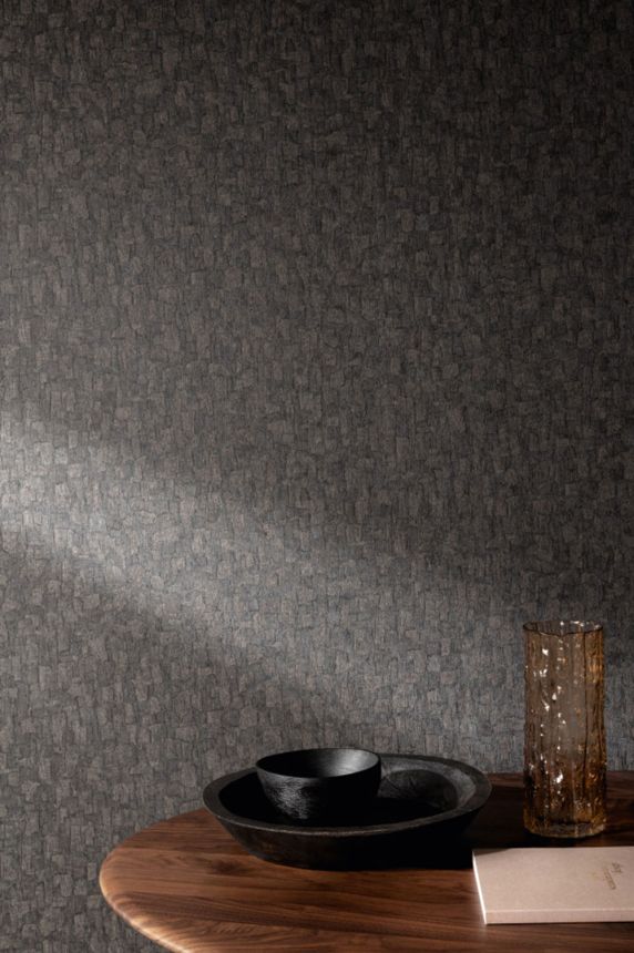 Tapeta, sivo-čierna, imitácia kôry stromov, SF1007, Surfaces, Grandeco