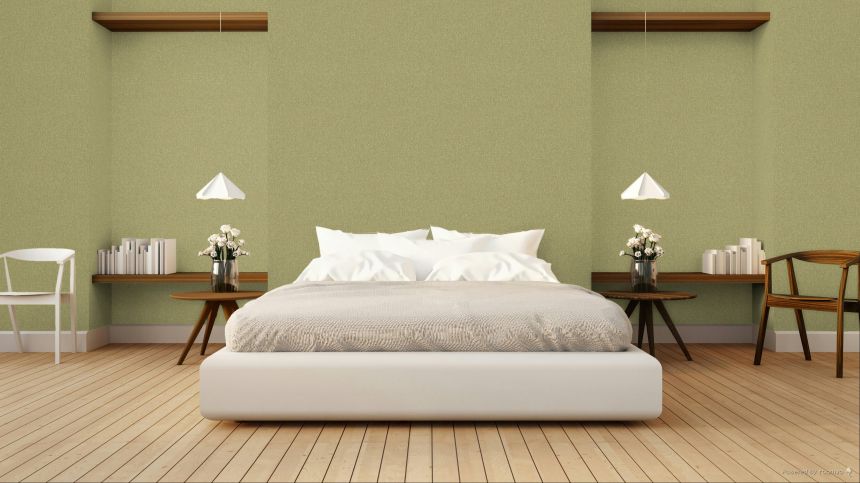 Tapeta, žlto-zelená, sivá, imitácia melírovanej látky, SF1105, Surfaces, Grandeco