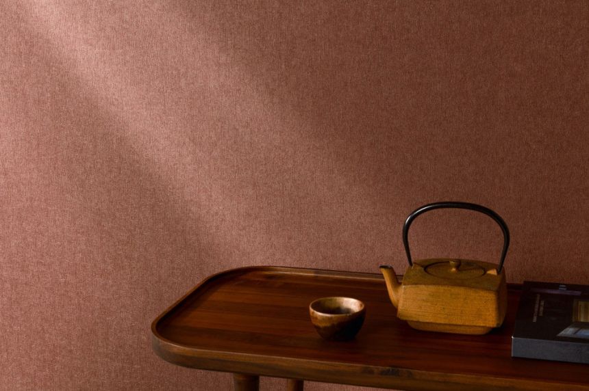 Tapeta, hnedo-červená, zlatá, imitácia hrubej látky, SF1221, Surfaces, Grandeco