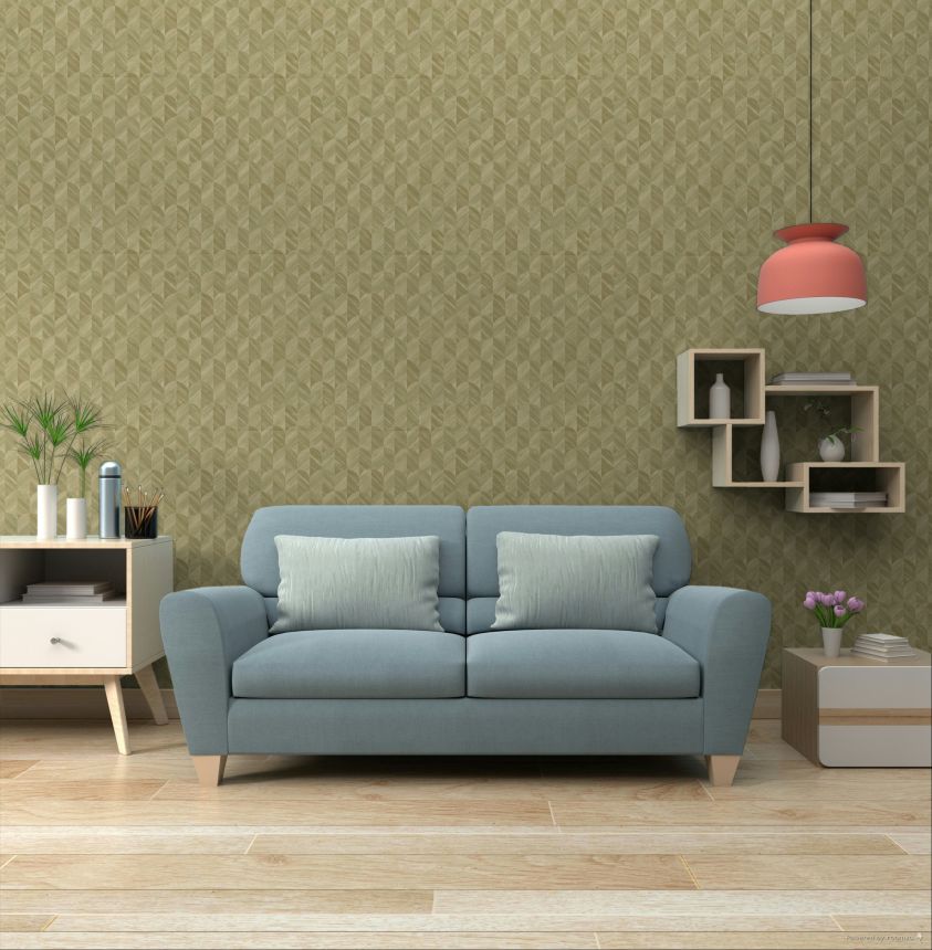 Tapeta, machovo zelená, grafická, SF3205, Surfaces, Grandeco