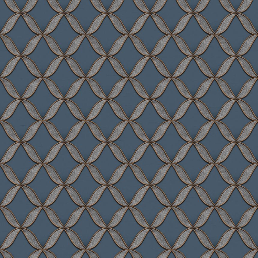 Luxusná modrá vliesová tapeta s látkovou texturou FT221227, Fabric Touch, Design ID
