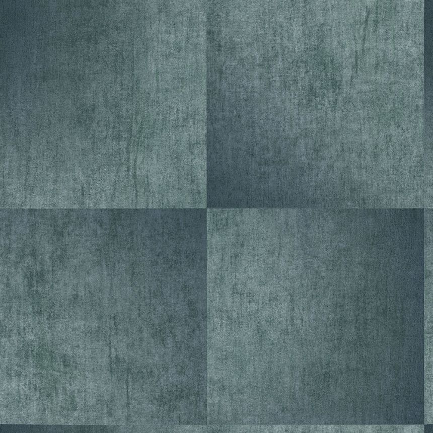 Tyrkysová tapeta geometrický vzor, látková textúra 45253, Feeling, Emiliana