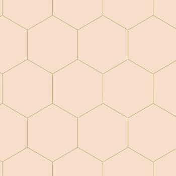 Béžová vliesová tapeta, geometrický vzor šesťuholníkov 139226, Art Deco, Esta