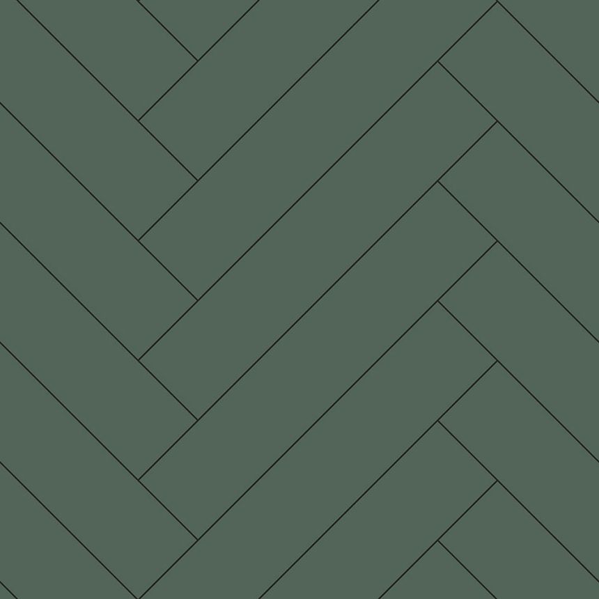 Tmavo zelená vliesová tapeta s parketovým vzorom 139222, Art Deco, Esta