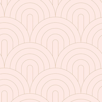 Vliesová ružová tapeta, geometrický oblúkový vzor 139217, Art Deco, Esta