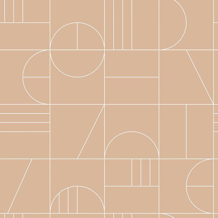 Hnedá tapeta geometrický vzor 139208, Art Deco, Est
