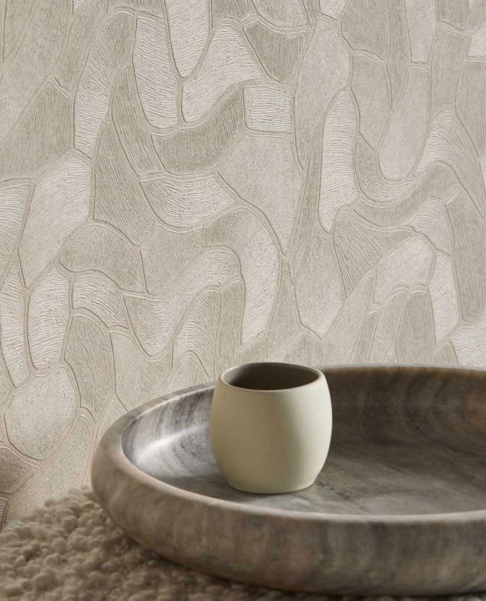 Geometrická tapeta, piesková, kameň, 363211, Calm Crafted, Eijffinger