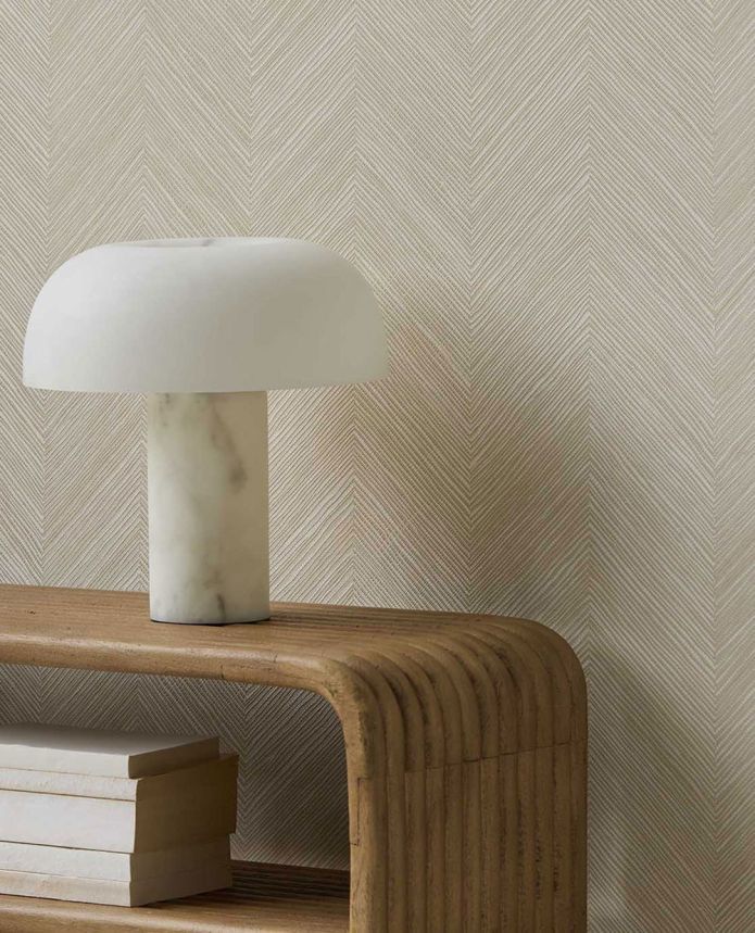 Geometrická tapeta, krémovo-žltá, imitácia rohože, 363233, Calm Crafted, Eijffinger