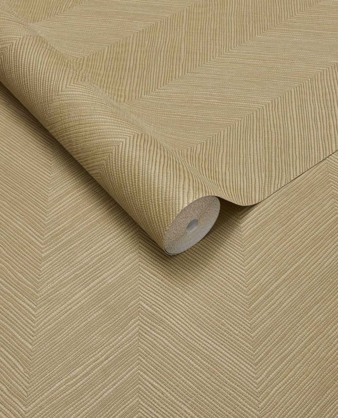 Geometrická tapeta, hnedo-žltá, imitácia rohože, 363237, Calm Crafted, Eijffinger