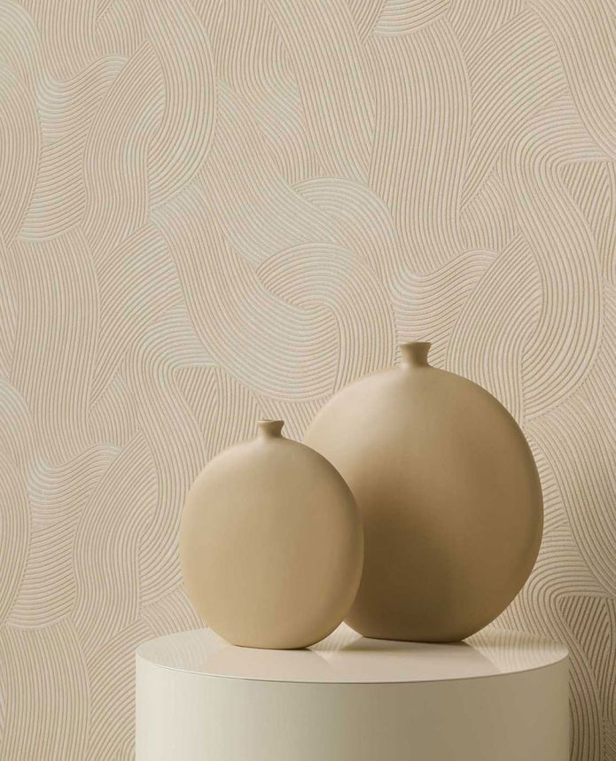 Tapeta, béžová, vlnky, 363273, Calm Crafted, Eijffinger