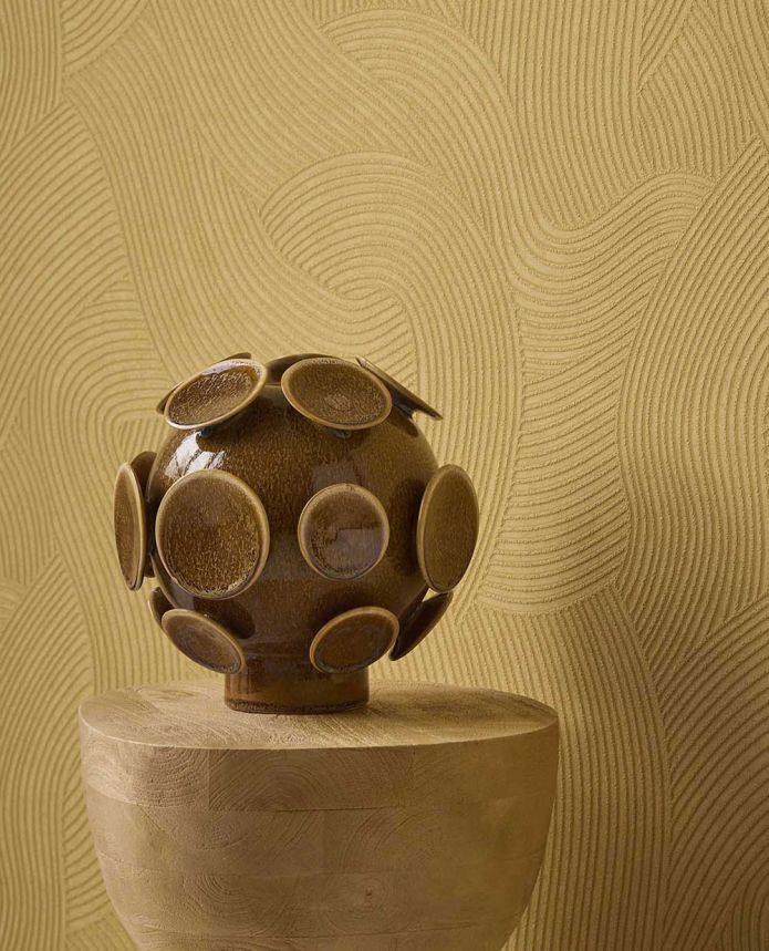Tapeta, žltá, vlnky, 363276, Calm Crafted, Eijffinger