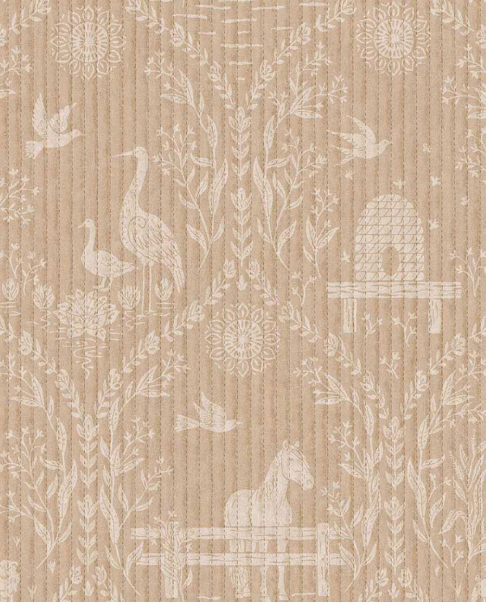 Hnedá tapeta, zvieratá, kvety, 363130, Tiny Treasures, Eijffinger