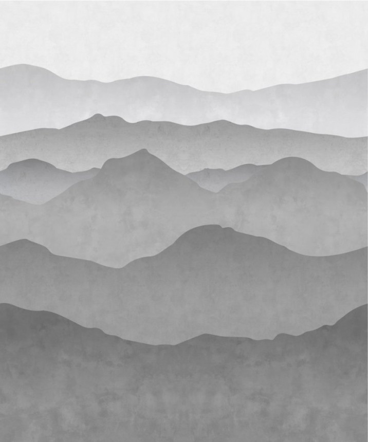 Vliesová obrazová tapeta, Čiernobiela horská krajina 158939, 250x300cm, Black & White, Esta