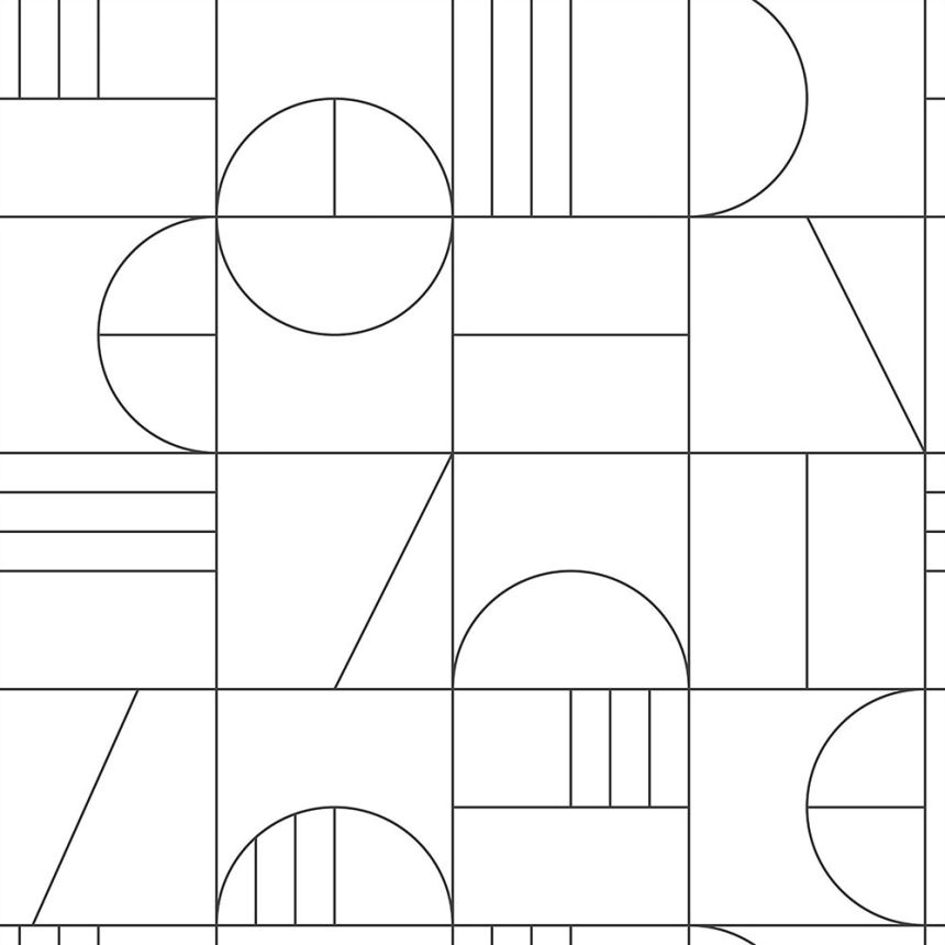 Cierno biela tapeta geometrický vzor 139142, Black & White, Esta