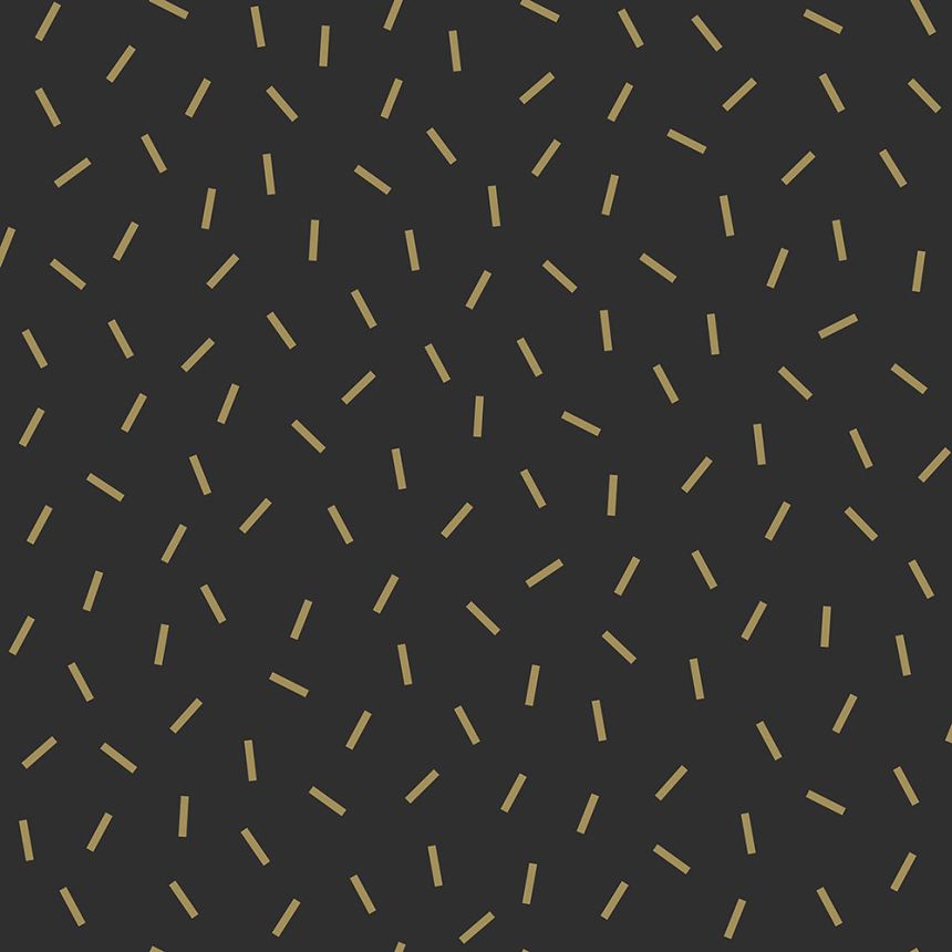 Vliesová čierna tapeta so zlatými čiarkami 139128, Black & White, Esta
