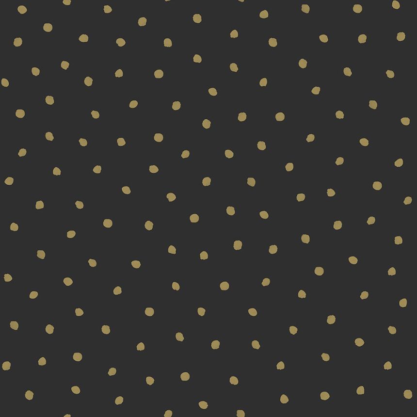 Vliesová čierna tapeta so zlatými bodkami 139122, Black & White, Esta