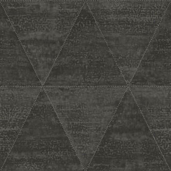 Sivočierna metalická vliesová tapeta, imitácia kovových trojuholníkov 337605, Matières - Metal, Origin